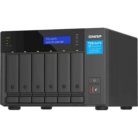 QNAP 6-bay TVS-h674-i5-32G (Core i5 4,4GHz, 32GB DDR4, 6x 3,5", 2x M.2 PCIe Gen4, 2x 2,5GbE)