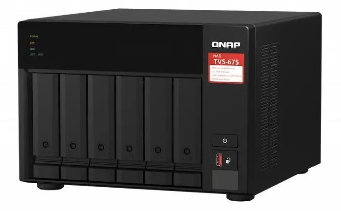 QNAP TVS-675-8G (8core 2,5GHz 8GB RAM 6xSATA 2xM.2 NVMe slot 2xPCIe 2x2,5GbE 1x HDMI 4K)