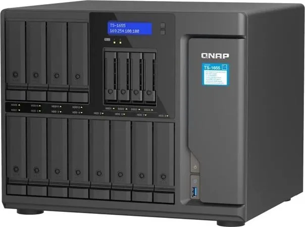 QNAP TS-1655-8G (8core 2,8GHz, 8GB RAM, 12x 3,5"+4x 2,5" SATA, 2x M.2 NVMe slot, 2x 2,5GbE, 3x PCIe)