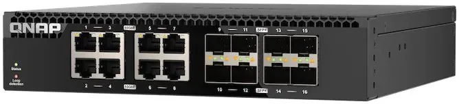 QNAP switch QSW-3216R-8S8T (8x 10G GbE porty + 8x 10G SFP+ porty, poloviční šířka)