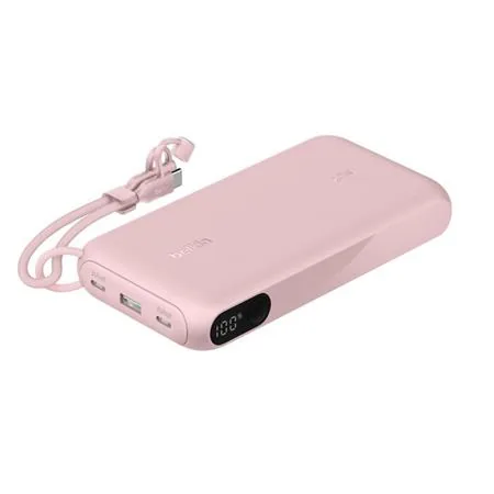Belkin BOOST CHARGE USB-C Power Delivery PowerBanka s displejem, 20000mAh, 20W, růžová