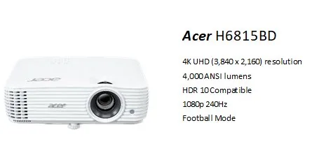 Acer H6815GTV/DLP/4000lm/4K UHD/2x HDMI