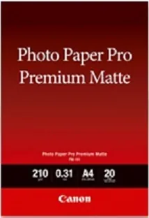 Canon Pro Premium PM-101 - Hladký matný - 310 micron - A4 (210 x 297 mm) - 210 g/m? - 20 listy fotografický papír - pro PIXMA PRO-1, PRO-10, PRO-100