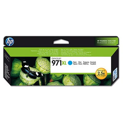 HP 971XL - Vysoká výtěžnost - azurová - originální - inkoustová cartridge - pro Officejet Pro X451dn, X451dw, X476dn MFP, X476dw MFP, X551dw, X576dw MFP