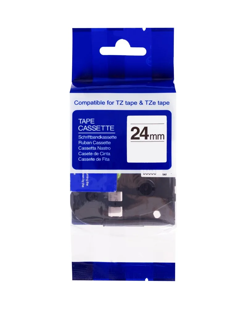PRINTLINE kompatibilní páska s Brother TZE-FX251,24mm, černý tisk bílý podklad, flexibilní