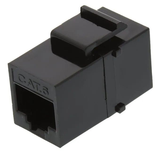 XtendLan Keystone spojka, RJ45, CAT6, UTP, černý, instalace kabeláže bez narážení kabelů