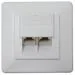Zásuvka UTP 2x RJ45 Cat6, duální svorkovnice, pod omítku