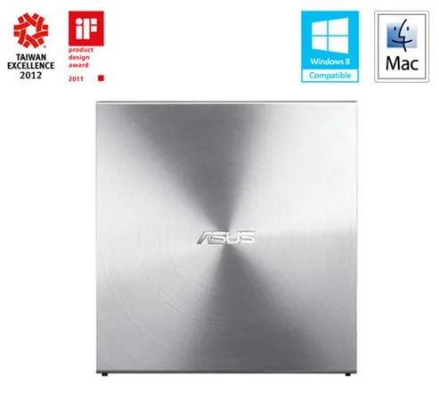 DVD ASUS SDRW-08U5S-U, USB, slim, externí, stříbrná