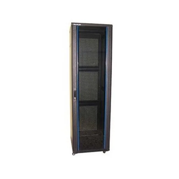 XtendLan 47U 800x1000 stojanový, černý, skleněné dveře, perforovaná záda