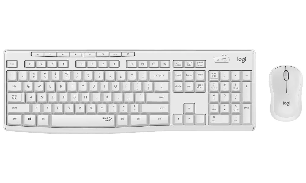 Logitech MK295 Silent - Sada klávesnice a myši - bezdrátový - 2.4 GHz - US mezinárodní - krémová