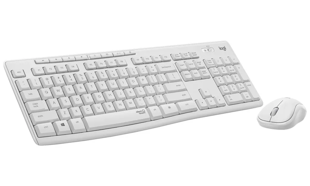 Logitech MK295 Silent - Sada klávesnice a myši - bezdrátový - 2.4 GHz - US mezinárodní - krémová