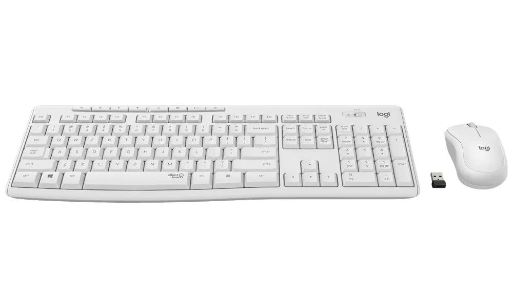 Logitech MK295 Silent - Sada klávesnice a myši - bezdrátový - 2.4 GHz - US mezinárodní - krémová