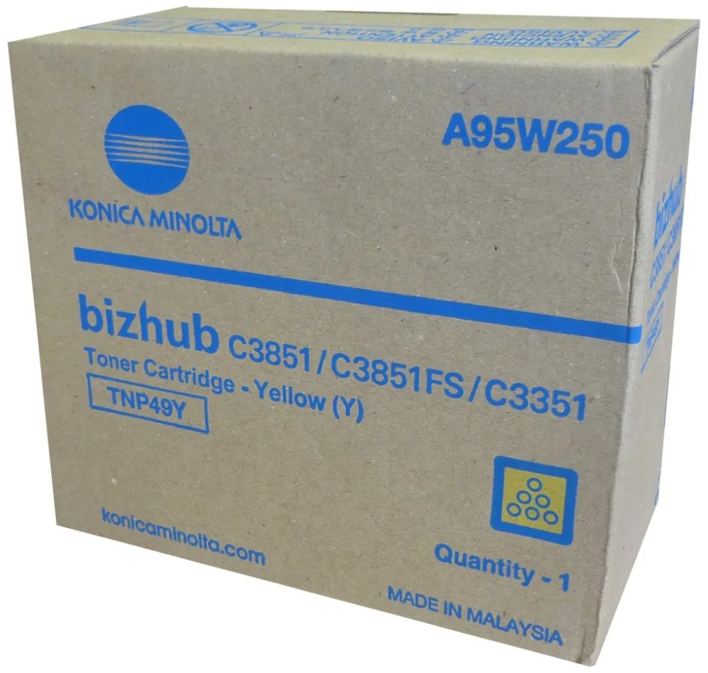 Konica Minolta originální toner A95W250, yellow, 12000str., TNP-49Y, Konica Minolta Bizhub