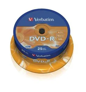 VERBATIM DVD-R(25-Pack)Spindl/MattSlvr/16x/4.7GB