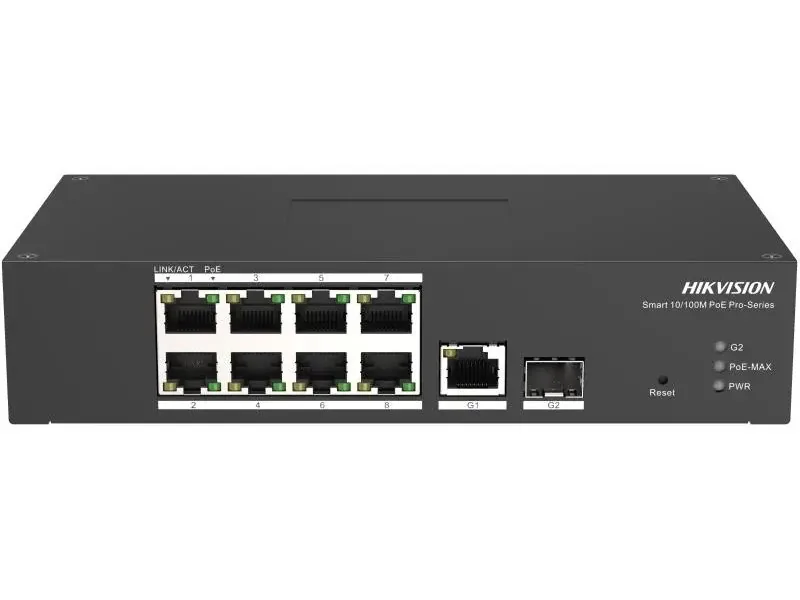Hikvision DS-3T1310P-SI HS - Smart Managed Switch, 8x 100Mb PoE + 1x Gb RJ45 + 1x Gb SFP, 110W