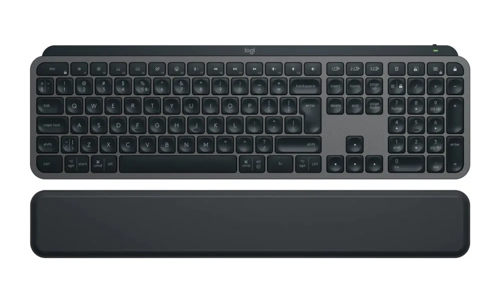 Logitech MX Keys S - Klávesnice - podsvícená - bezdrátový - Bluetooth LE - QWERTY - US mezinárodní - klávesový spínač: Scissor-Key - grafit - s Palm Rest
