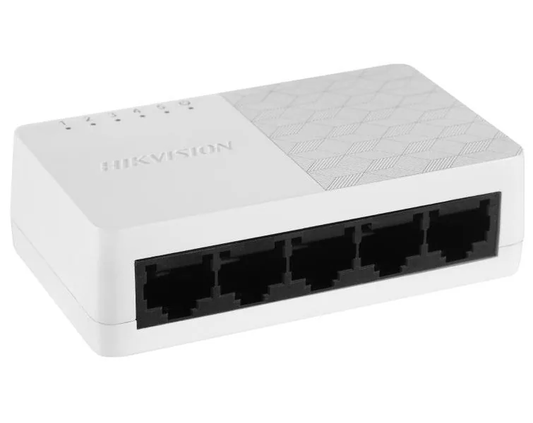 HIKVISION switch DS-3E0105D-O 5x port 10 100 Mbps RJ45 ports 1 Gbps napájení 5 VDC, 0.6 A