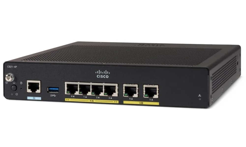 Cisco Integrated Services Router 921 - Směrovač 4portový switch - 1GbE - porty WAN: 2