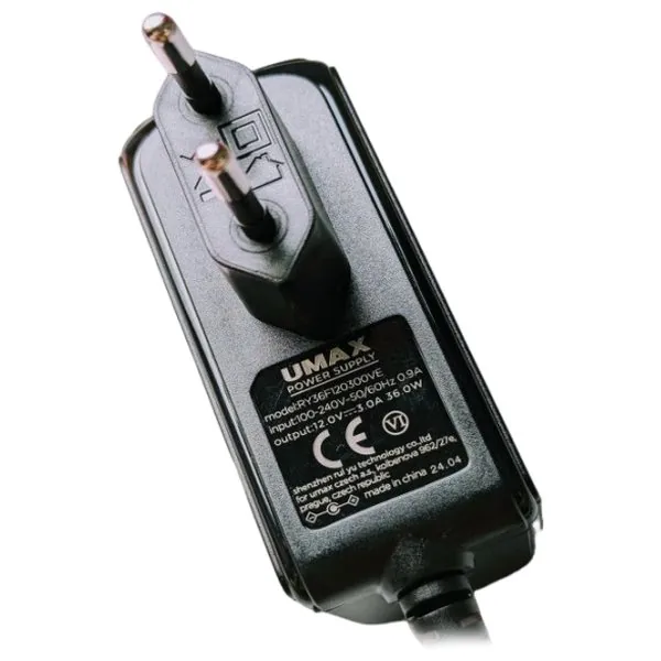 UMAX napájecí adaptér 12V 3A pro notebook VisionBook konektory 3,5 mm x 1,35 mm