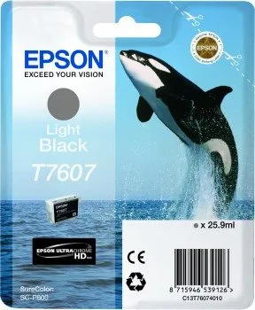 Epson T7607 - 26 ml - světle černý - originální - blistr - inkoustová cartridge - pro SureColor P600, SC-P600