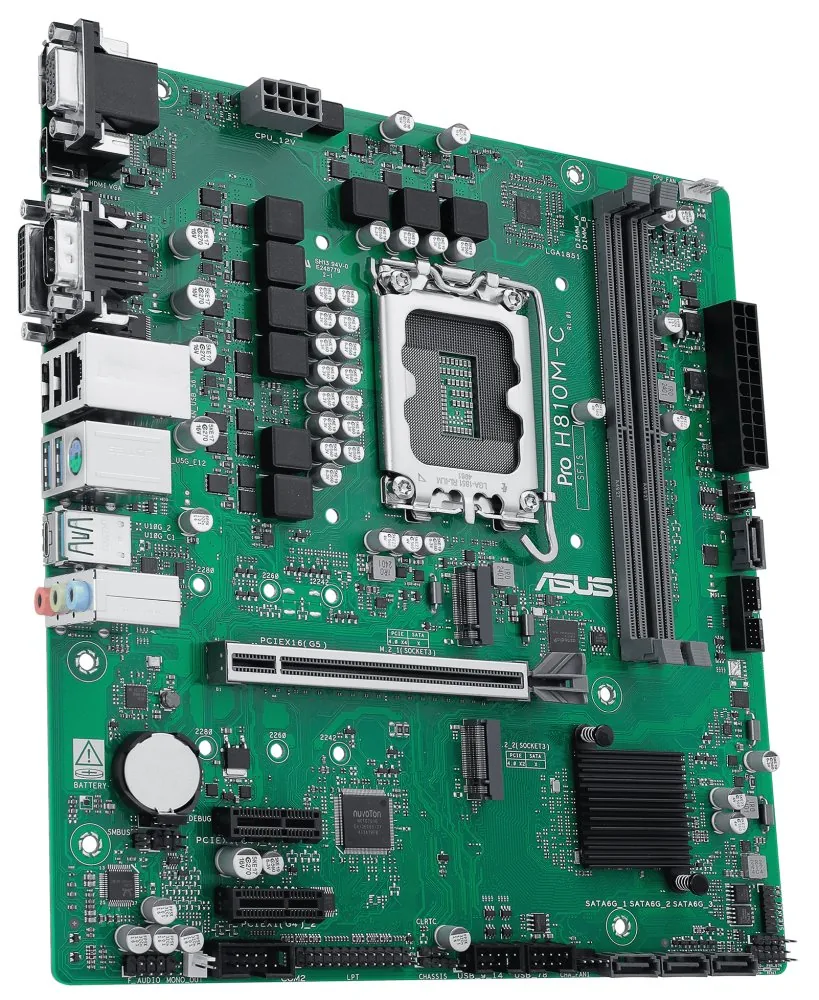 MB ASUS Pro H810M-C-CSM LGA1851 2xDDR5 M.2 HDMI DP DVI-D D-sub mATX
