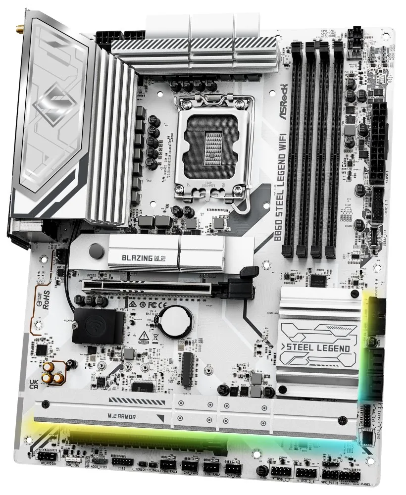 ASRock B860 Steel Legend WiFi Intel B860 LGA1851 4x DDR5 4x M.2 HDMI DP Thunderbolt 4 WiFi ATX