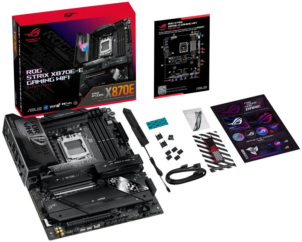 OPRAVENÉ - ASUS ROG STRIX X870E-E GAMING WIFI X870E AM5 4x DDR5 HDMI M.2 USB4 WIFI ATX