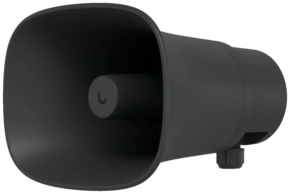 Ubiquiti UniFi AI Horn Speaker, venkovní PoE reproduktor s AI funkcemi, černý