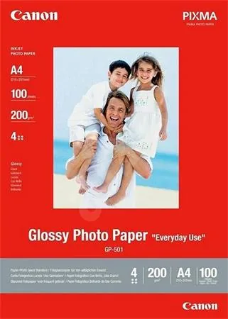 Canon GP-501 - Lesklý - A4 (210 x 297 mm) - 200 g/m? - 100 listy fotografický papír - pro PIXMA iP90, MG2555, mini260, MP180, MP490, MP510, MP550, MP560, MP960, MX330, TS7450
