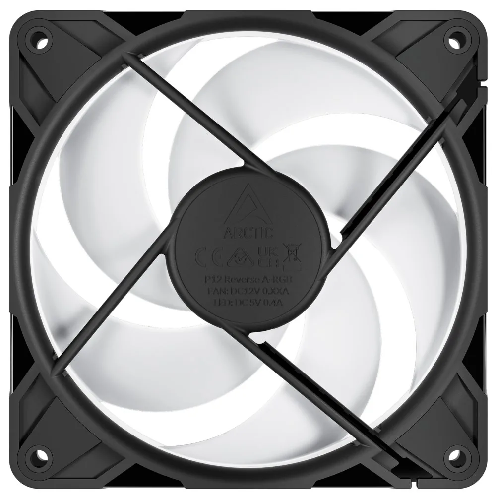 ARCTIC P12 Pro Reverse A-RGB (3pack) 120mm Case Fan with A-RGB - Reverse Impeller Design - FDB beari