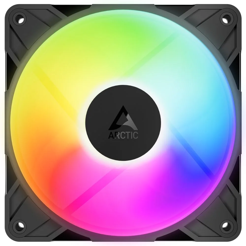 ARCTIC P12 Pro Reverse A-RGB (3pack) 120mm Case Fan with A-RGB - Reverse Impeller Design - FDB beari