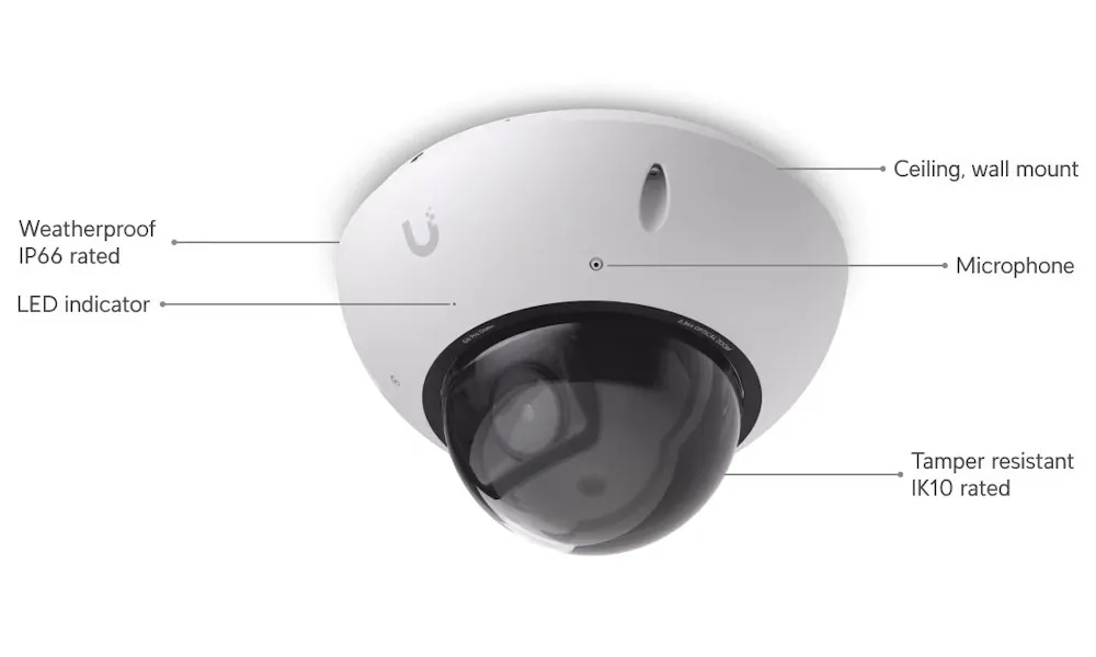 Ubiquiti UVC-G6-Pro-Dome-W - UniFi Protect Enterprise G6 Pro Dome, bílá