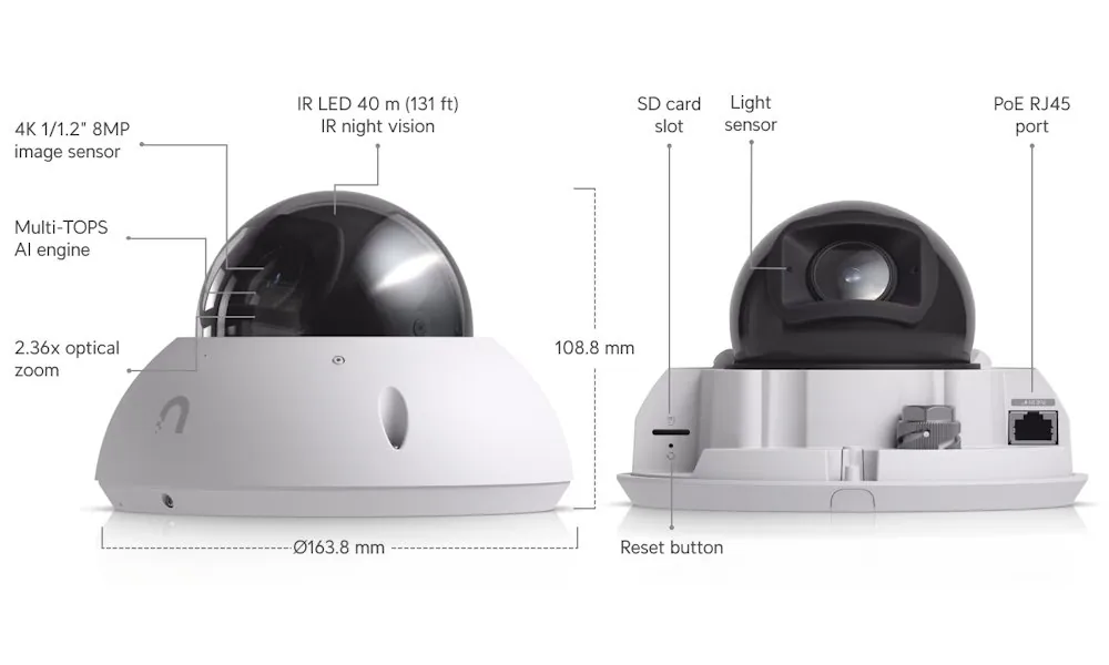 Ubiquiti UVC-G6-Pro-Dome-W - UniFi Protect Enterprise G6 Pro Dome, bílá