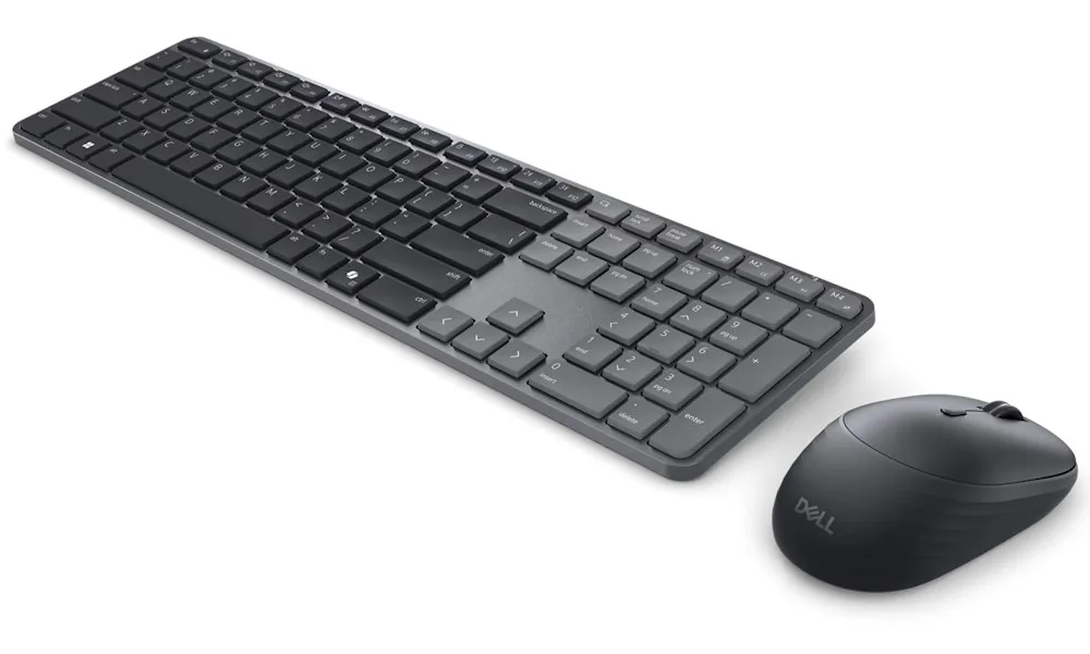 Dell Pro 7 KM726 - Sada klávesnice a myši - Úzký - bezdrátový - 2.4 GHz, Bluetooth - QWERTZ - německá - černá