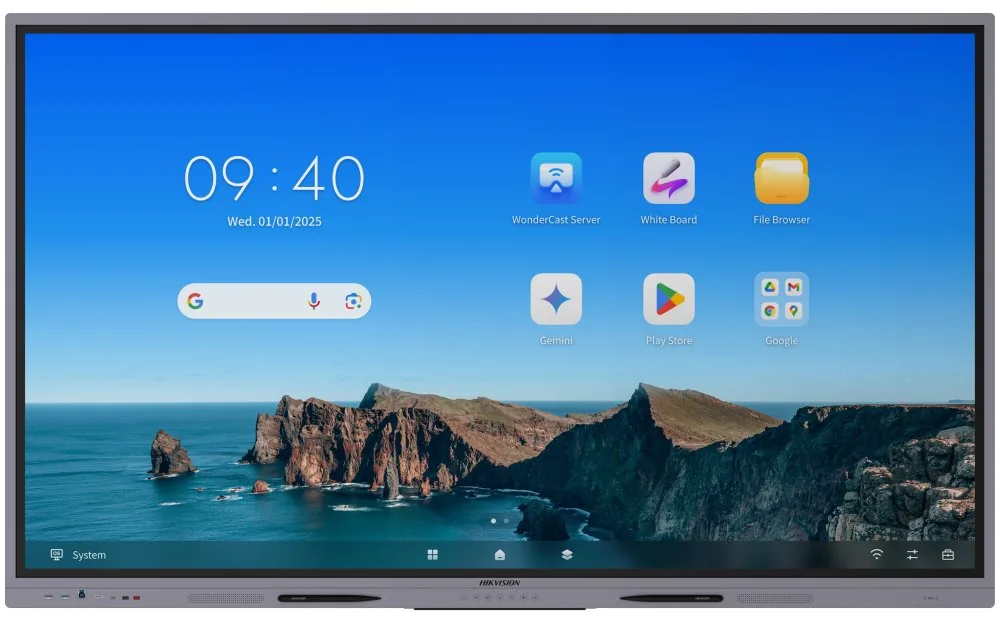 HIKVISION IFP 65" 4K, 8GB 128GB storage, 400 nit, 50 points, Android 14, USB, HDMI, Wifi ,BT, LAN EDLA, speaker