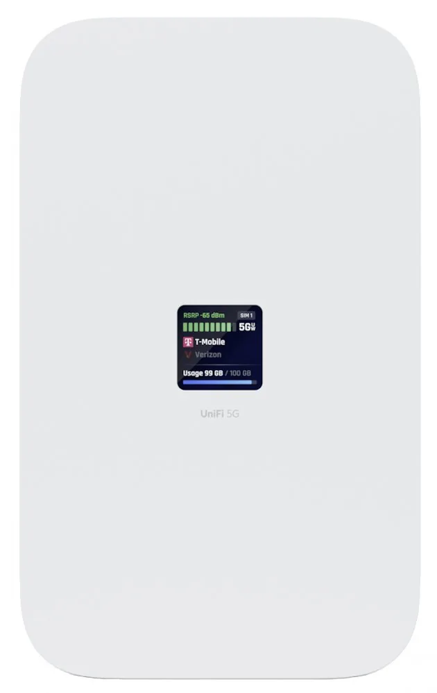 ROZBALENÉ - Ubiquiti UniFi 5G Max - 5G LTE 3G modem pro UniFi, dual nano SIM eSIM, 1x 2.5GbE, PoE