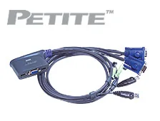 Aten 2-port KVM USB mini, 1,8 m kabely audio,