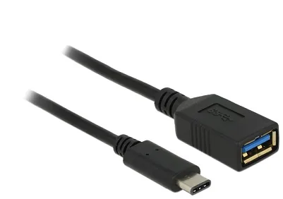 Delock - USB adaptér - USB typ A (F) do USB-C (M) - USB 3.1 - 15 cm - černá