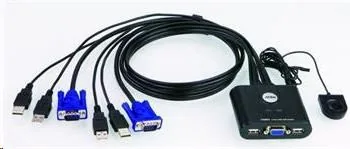 Aten 2-port KVM USB mini, 1m kabely, DO
