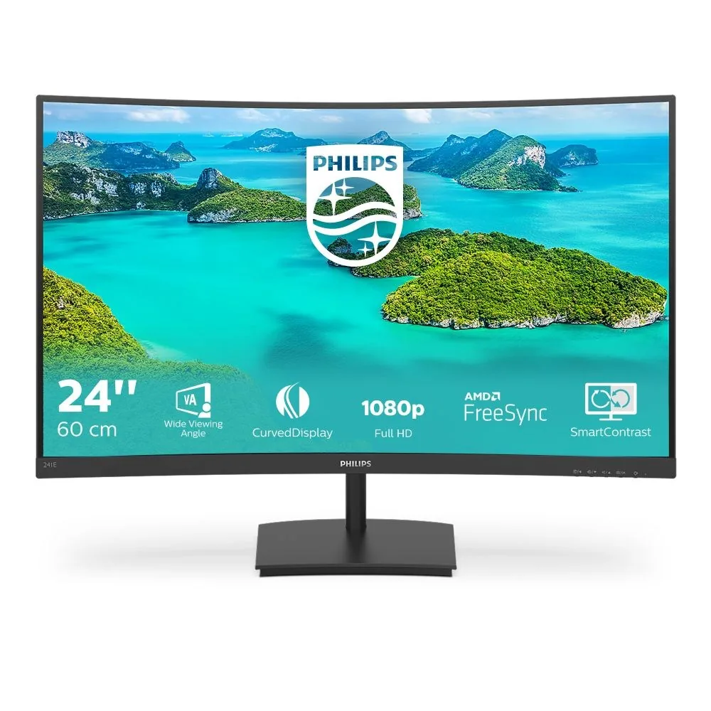 Philips/241E1SCA/00/23,6"/VA/FHD/75Hz/4ms/Black/3R