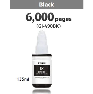Canon GI 490 PGBK - 135 ml - černá - originální - doplnění inkoustu - pro PIXMA G1400, G1410, G1411, G2400, G2410, G3400, G3411, G3415, G4400, G4411