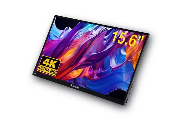 Verbatim přenosný dotykový monitor, PMT-15-4K, 15.6", Ultra HD 4K (3840x2160), 60Hz, černý