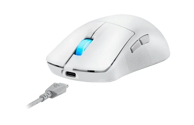 ASUS Herní myš ROG Harpe Ace Mini, Bezdrátová BT, RF 2.4GHz, bílá