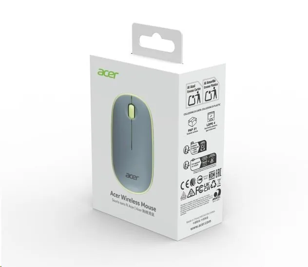 Acer AMR100/Cestovní/Optická/1 600 DPI/Bezdrátové USB/Modrá