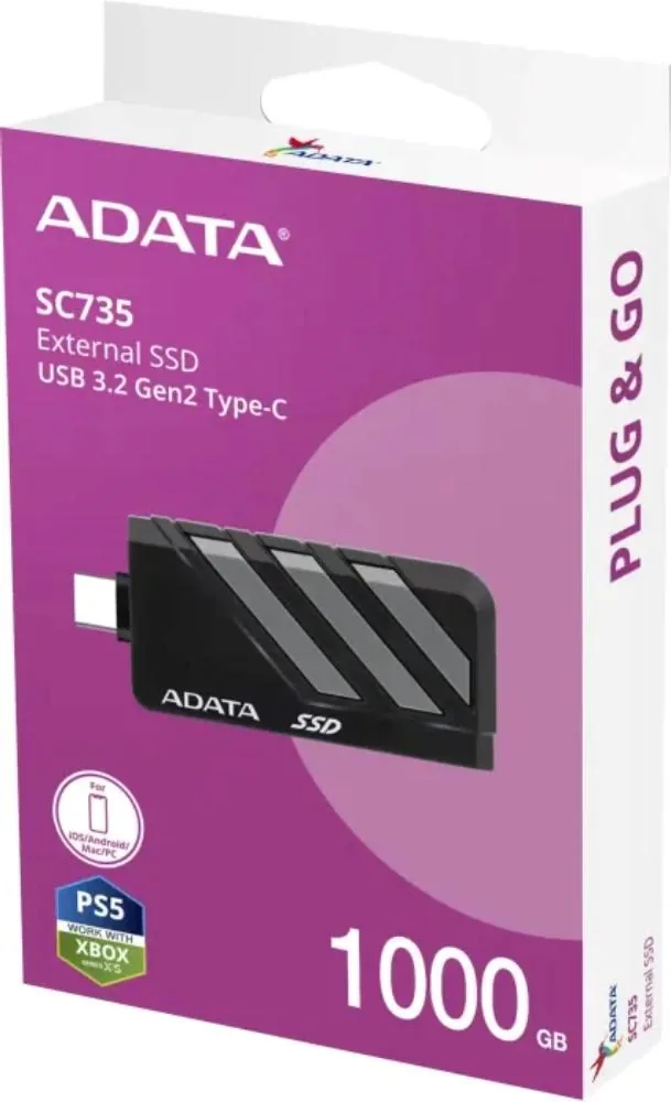 ADATA SC735/2TB/SSD/Externí/Šedá/5R