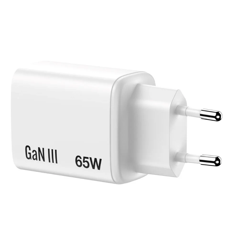 VERBATIM GaN Nabíječka Essentials 65W, 2xUSB-C, 1xUSB-A, bílá