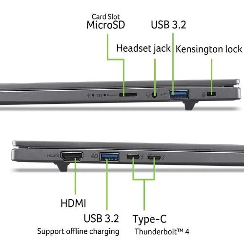 ACER NTB Aspire 16 AI (A16-52M-77TH),Ultra 7 256V,16"WUXGA,16GB,1TB SSD,Intel Arc,W11H,Gray