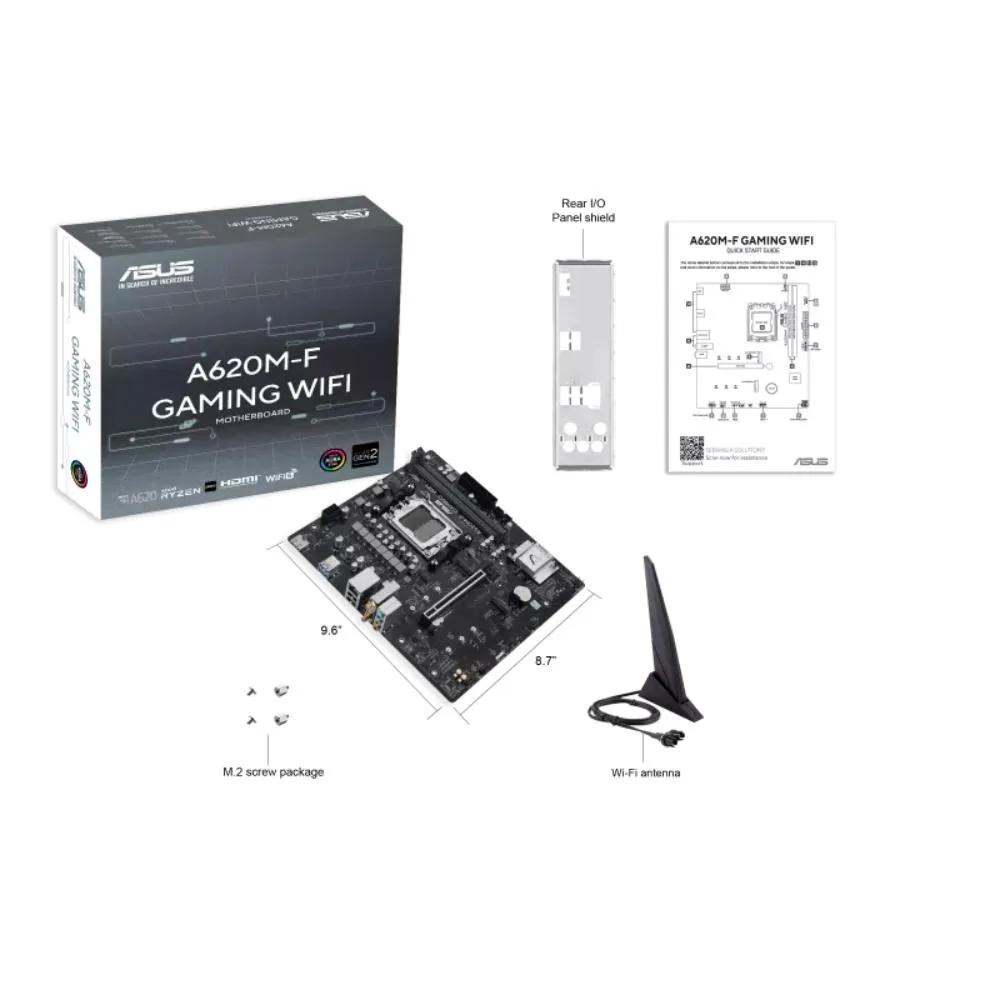 MB ASUS A620M-F Gaming WIFI AM5 2xDDR5 M.2 W6+BT5.3 HDMI mATX