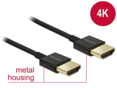 Delock Premium - Kabel HDMI s ethernetem - HDMI s piny (male) do HDMI s piny (male) - 0.5 m - podporuje 4K