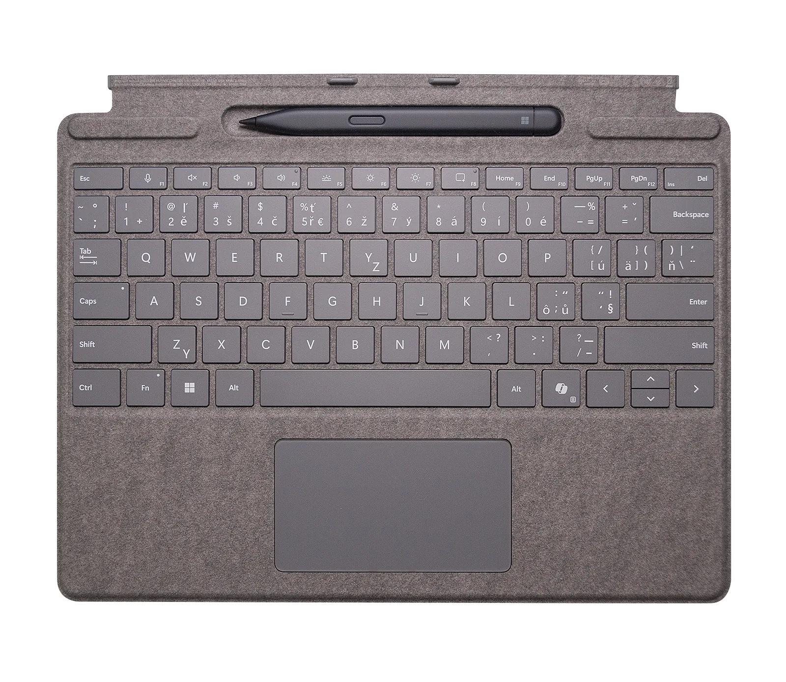 Microsoft Surface Pro Signature Keyboard - Klávesnice - s akcelerometr, touchpad, zásobník pro nabíjení a skladování Surface Slim Pen 2 - QWERTY - anglická - platina - s Slim Pen 2